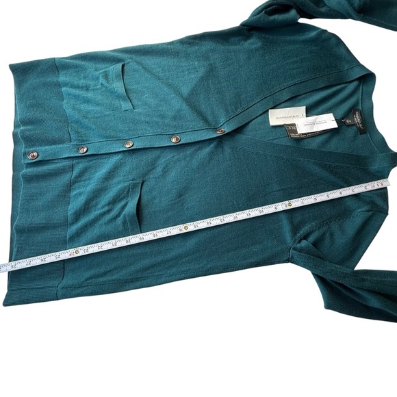 Banana Republic Women's Medium Fine Merino Wool V-Neck Cardigan Dark Teal Color - Picture 9 of 15